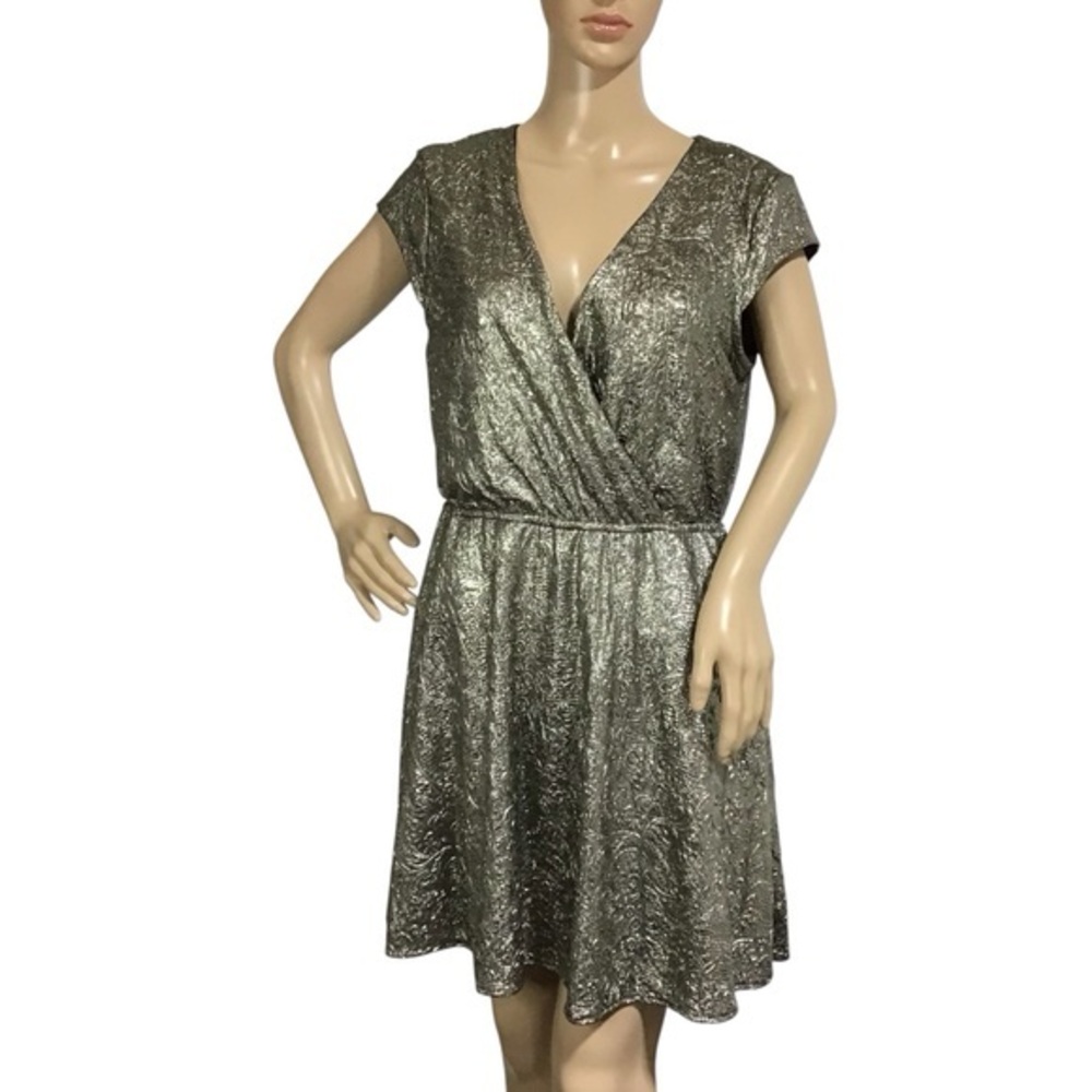 Gianni Bini Metallic Gold  Mini Dress